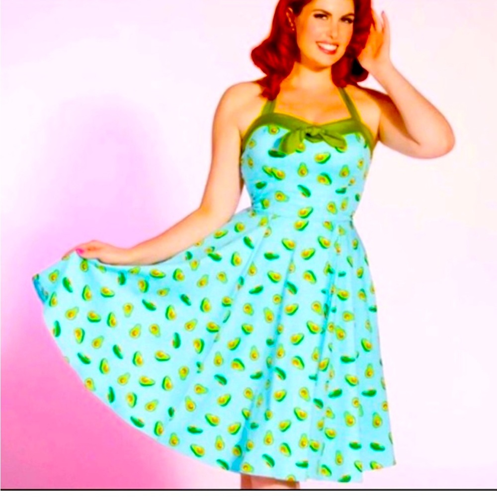 Pinup Girl Clothing Adorable Avocado Dress (Medium)